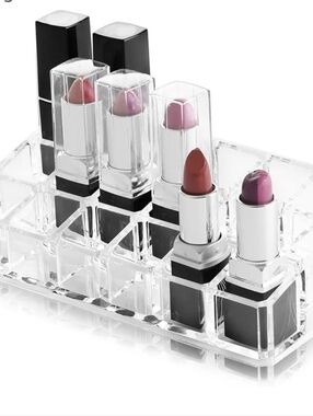 Bino The Lipstick Stadium Clear Acrylic 18 Compartment Display 2pc